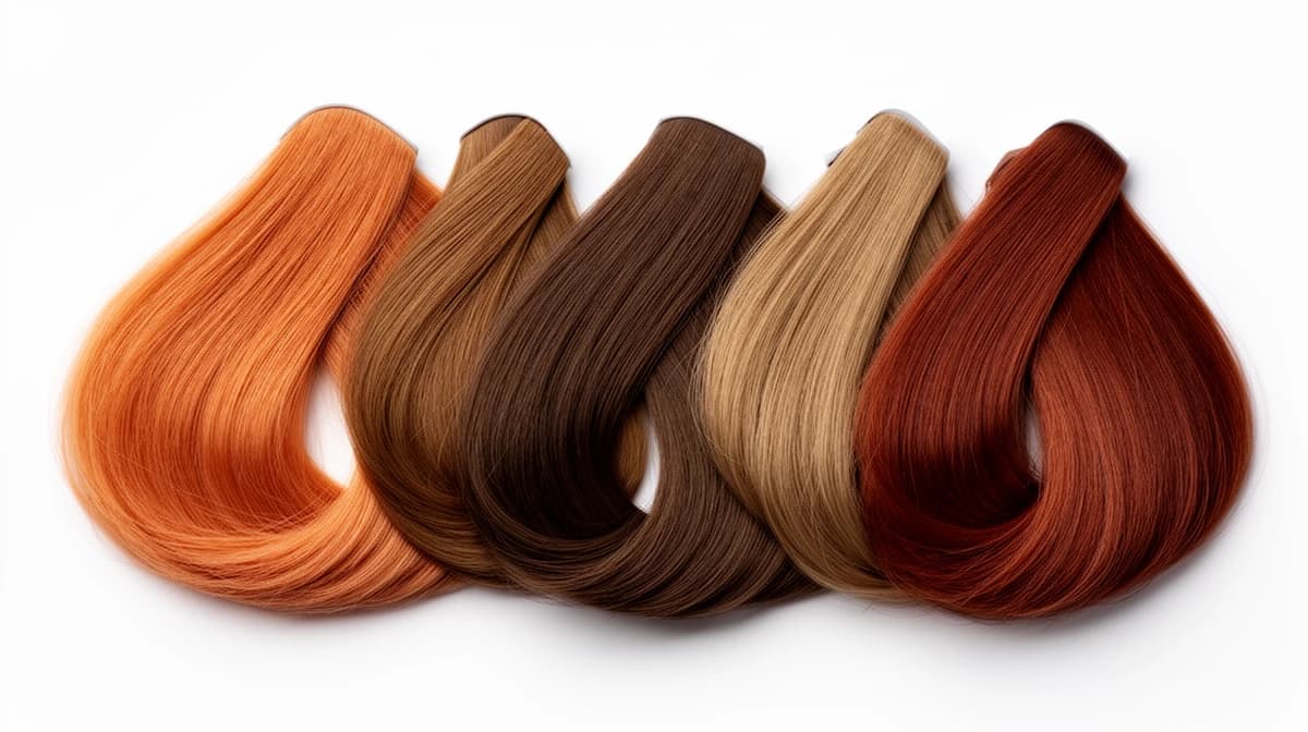 Soft Autumn hair color swatches and examples