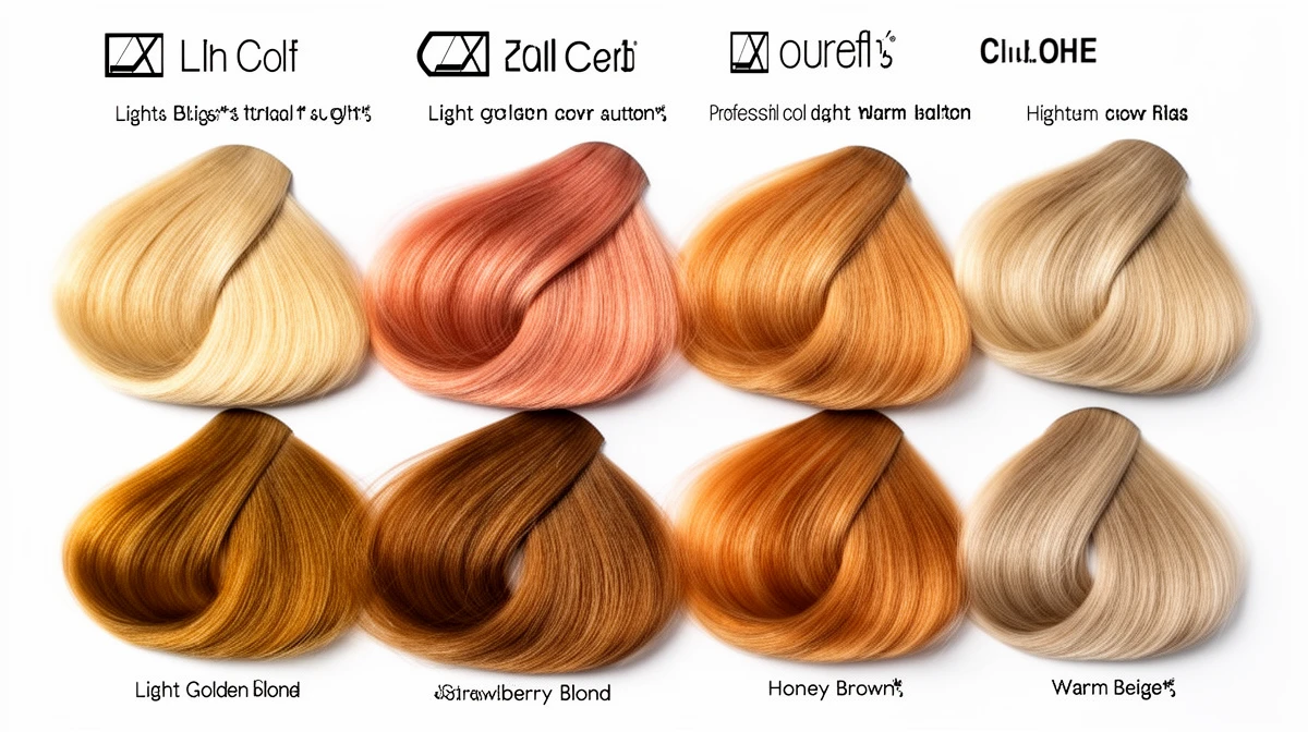 Light Autumn hair color swatches showing warm golden tones