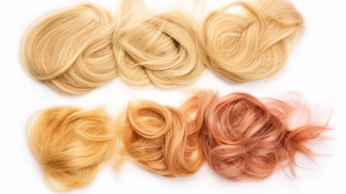Light Spring hair color swatches showing warm golden tones
