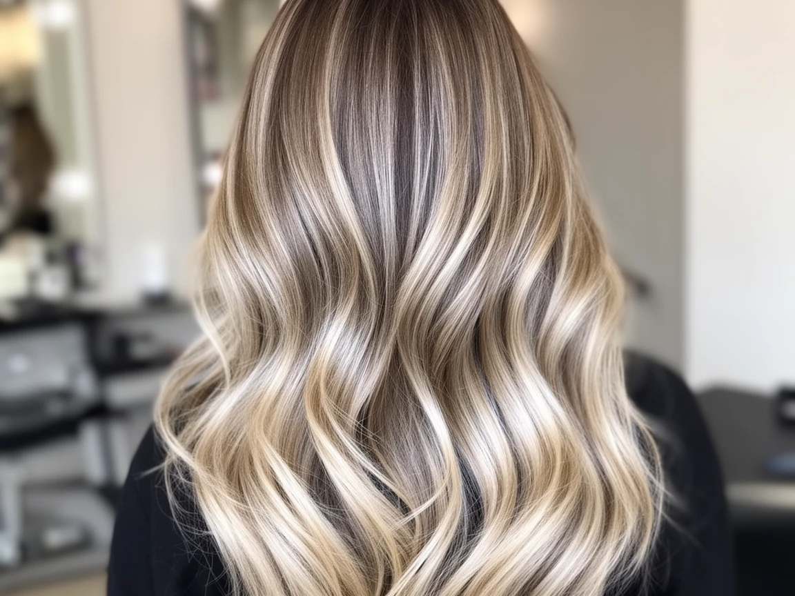 Light Summer balayage showing cool-toned highlights